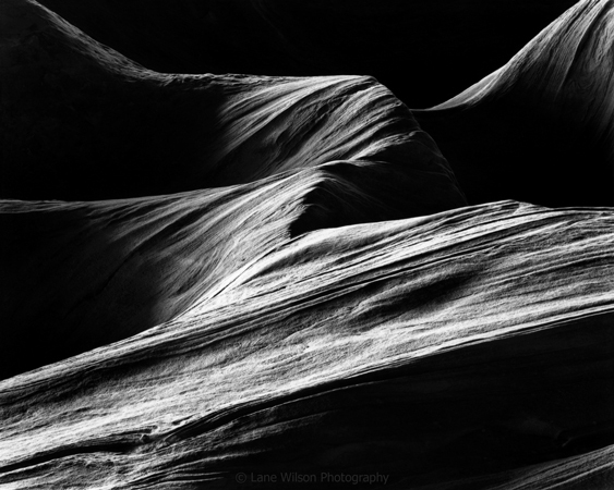 <b> Buckskin Gulch #1</b></p>
Image #1410</p>
Film capture and silver gelatin print.</p>
Available in 8x10, 11x14 and 16x20 inch prints.</p>
